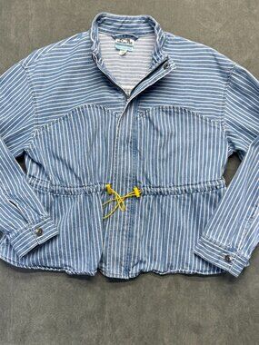 Women's Peplum Denim Jacket Future Collective L